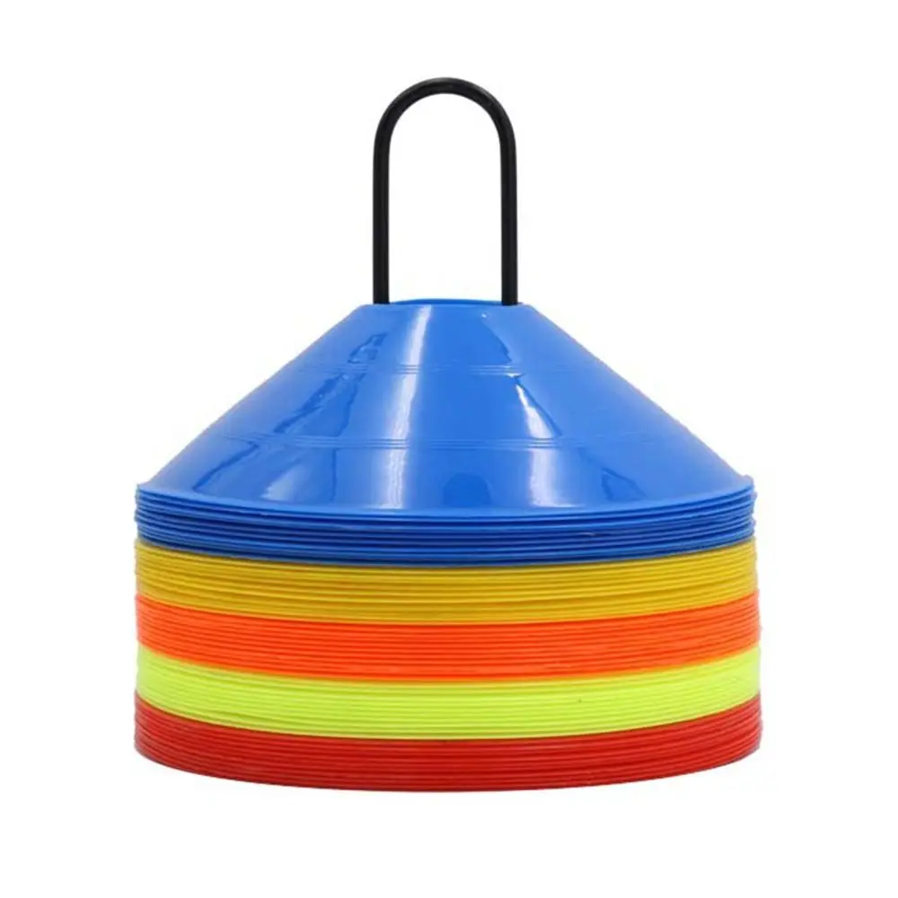 

50PCS Multicolor Football Training Logo Disc with Storage Bags Round Mouth Basketball Training Equipment Equipment Marker