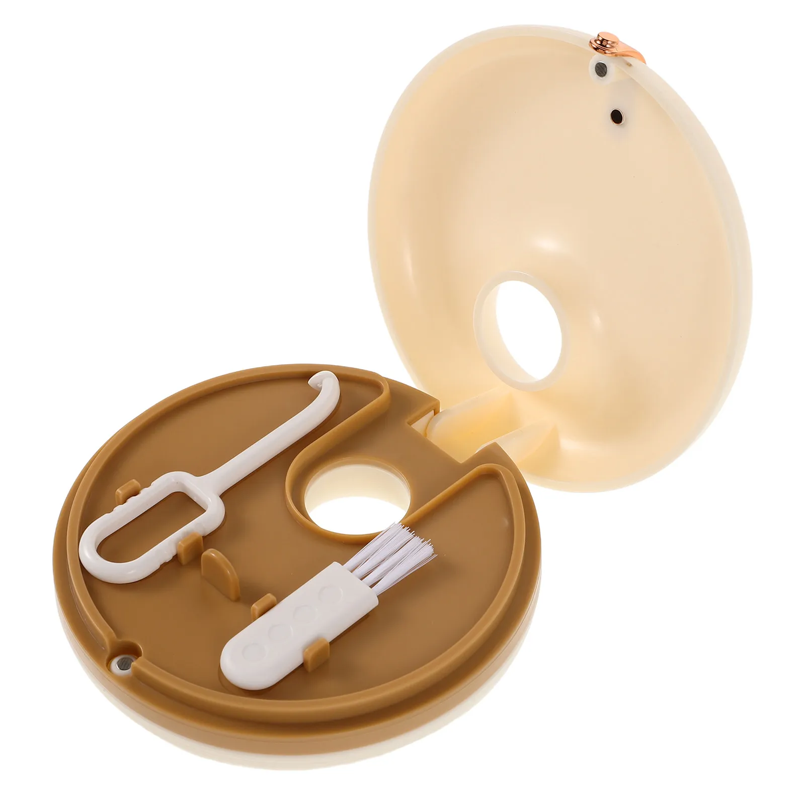 Small Portable Donut-Shaped Dental Retainer Case Orthodontic Braces Holder Travel Storage Container Lightweight Safe for
