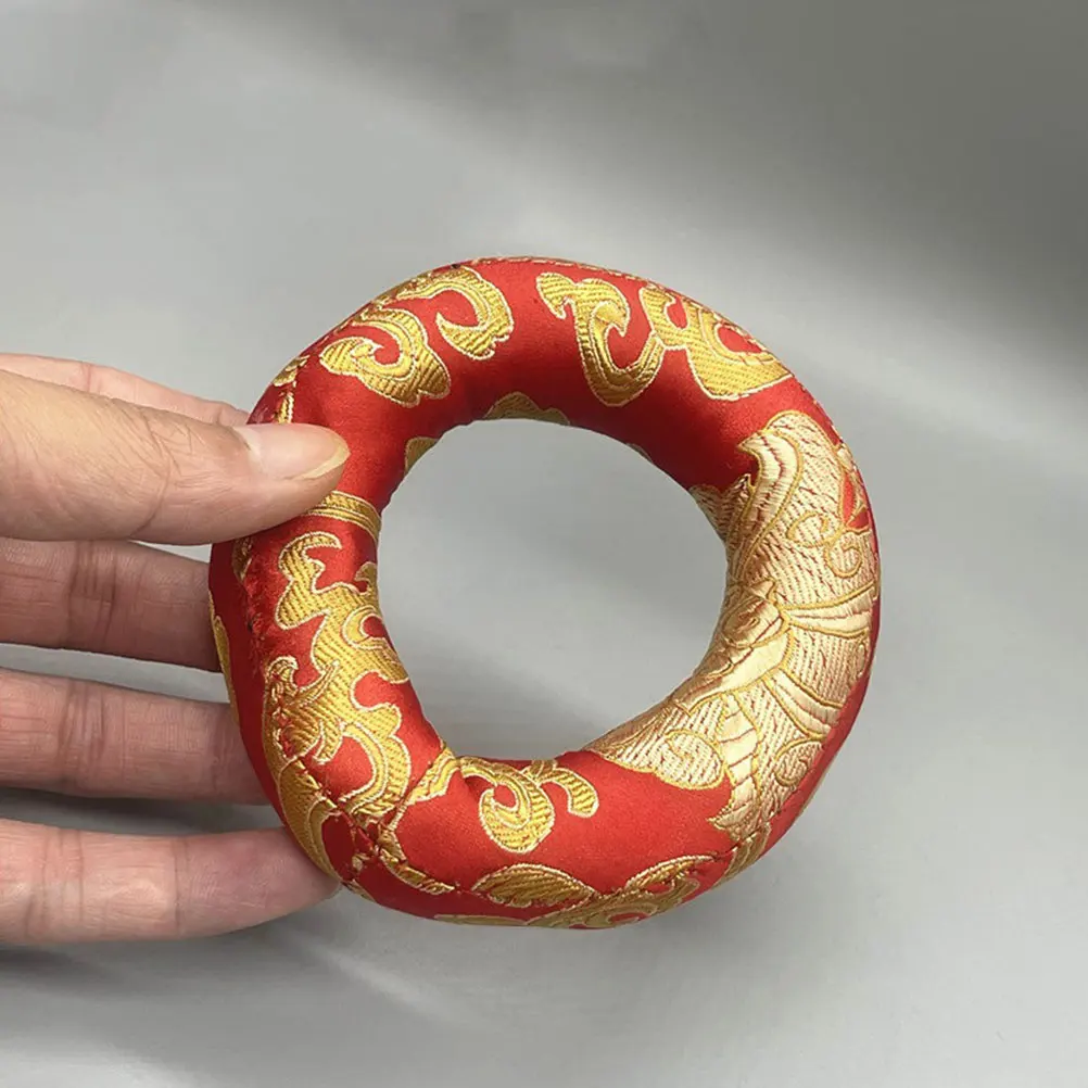 

2pcs Singing Bowl Pad Embroidery Soft Yoga Tibetan Music Bowl Stand Display Cushion Reduction Vibration Noise