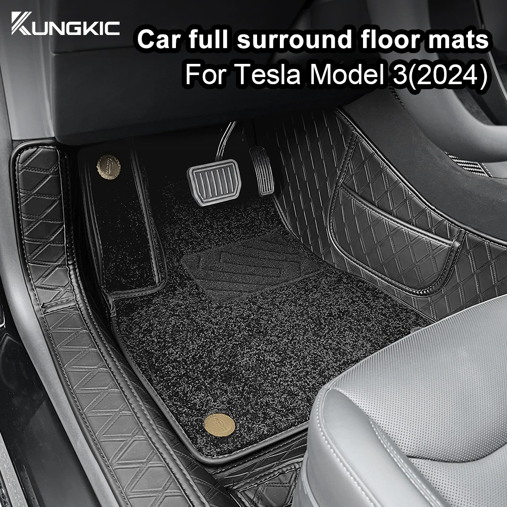 

for Tesla Model 3 Highland 2024-Up Nylon Velvet Foot Carpet Nylon Leather All Inclusive Car Mat LHD RHD No Peculiar Smell Trim