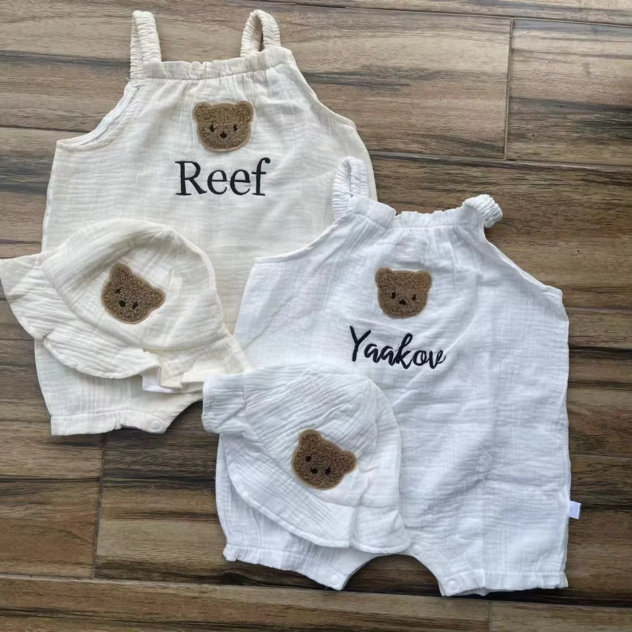 

Embroidered Super Cute And Stylish Climbing Clothes, Personalized Custom Pure Cotton Newborn Babies Boys And Girls Gift Pack