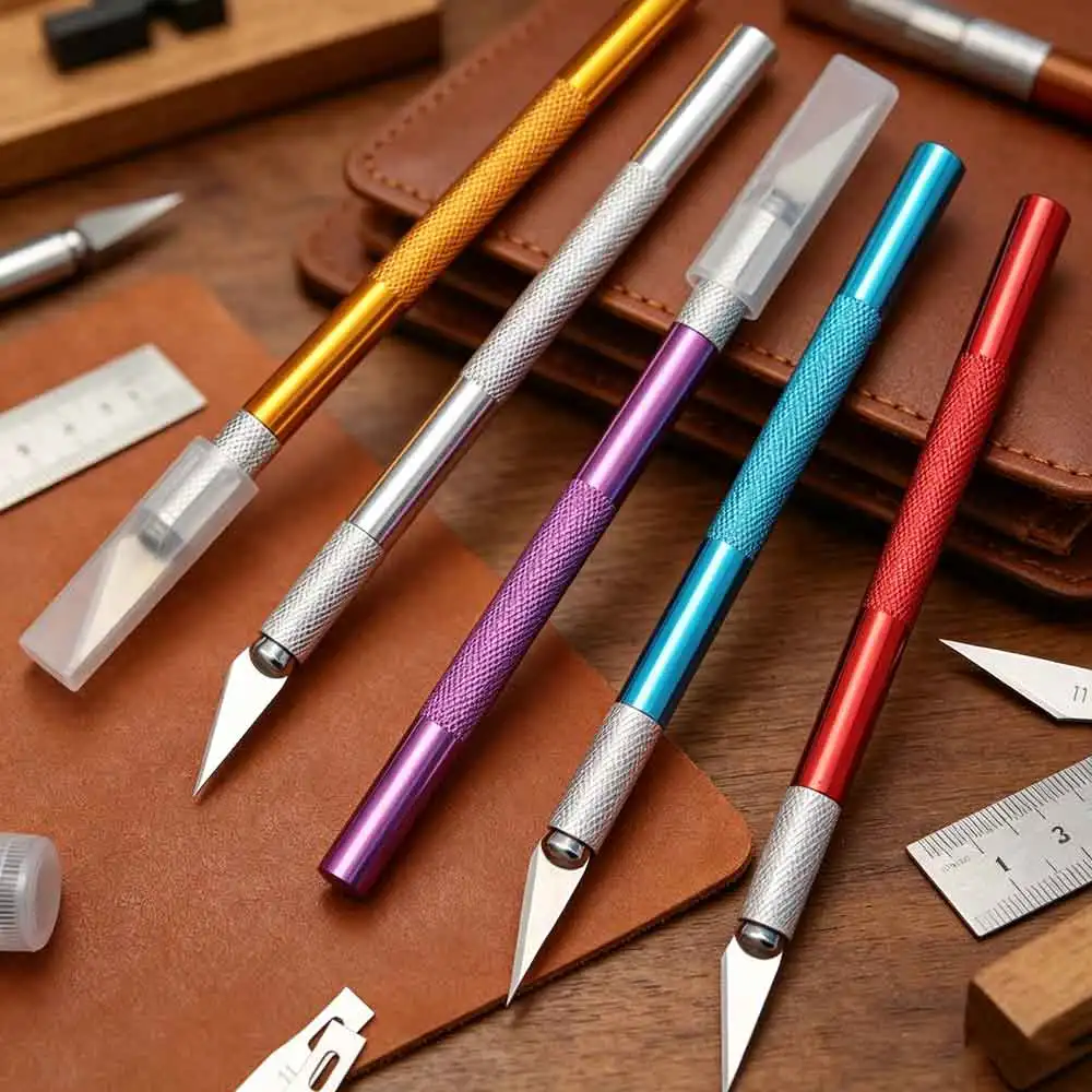 10PCS Exacto Knife Colorful Craft Knife Kit, Sharp Exacto Knife Set, Carving Precision Hobby Knife for DIY, Art, Cutting,