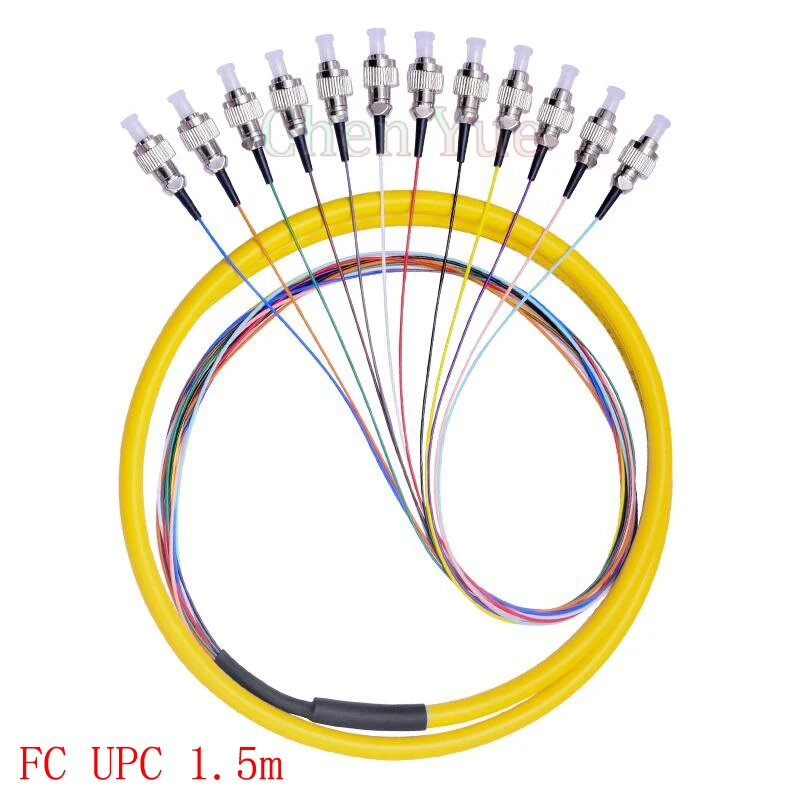 

12 Colored FC APC UPC Fiber Optical Colorful Pigtail LSZH Simplex Single Mode Multimode 1.5meter