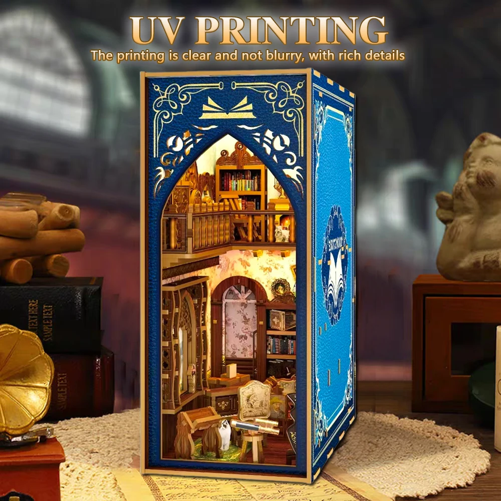 DIY LED 3D Wooden Book Nook Pu - Model Kit Vintage recension och pris