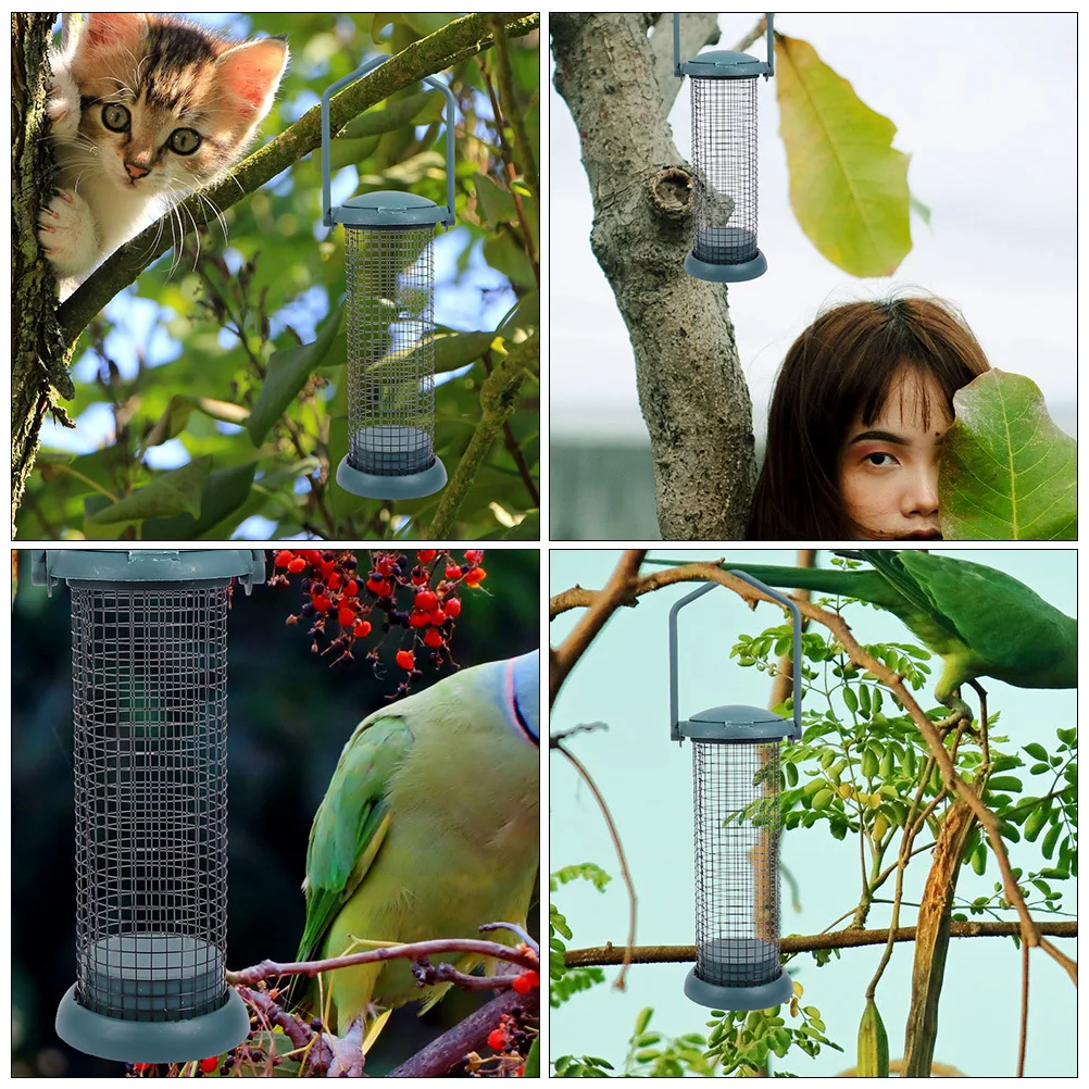 

2pcs Bird Feeder Hanging Outdoor Feeders Green Sturdy Mesh Birds Food Holder Grease Ball Container Garden Yard Feeding Tool