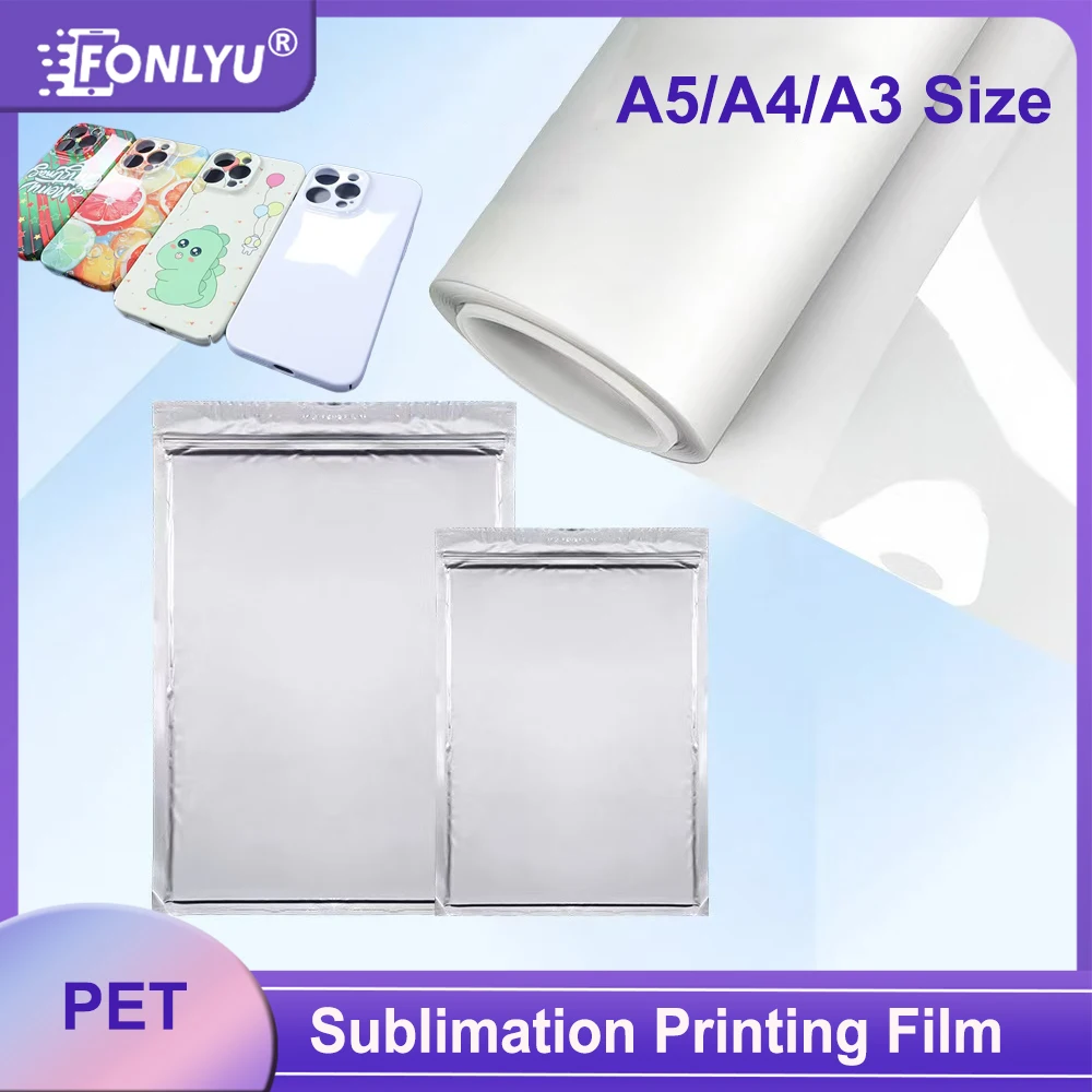 FONLYU 50pcs 3D Sublimation DIY Blank A4 A5 Film for Heat Thermal Transfer Printing Machine Phone Cases Personalized Back Covers