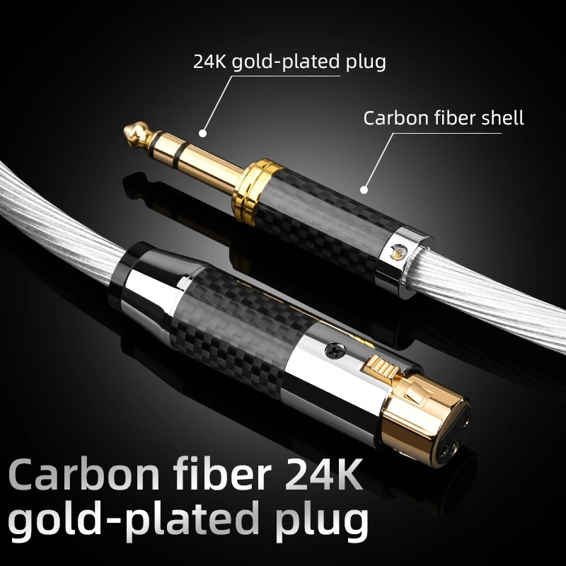 HiFi 6.5mm TRS Jack to XLR Cable OCC Silver Plated 12 Stand Spiral Weave Audio Cable for Professional Sound Transfer