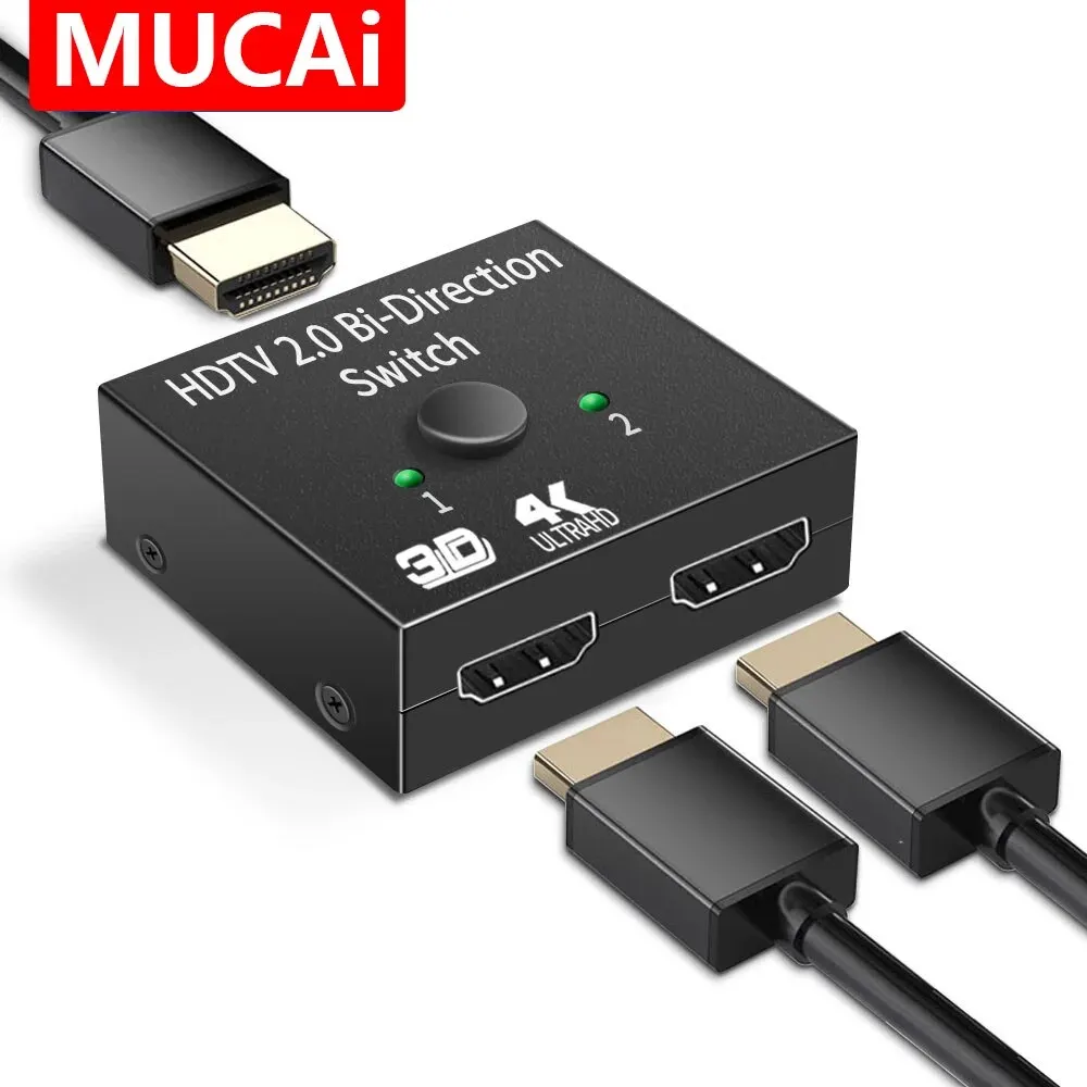 HDMI 호환 분배기 KVM 양방향 스위치, TV 박스, PS4, 3 스위처 어댑터용, 4K, 1x2, 2x1, 2 인 1 아웃 