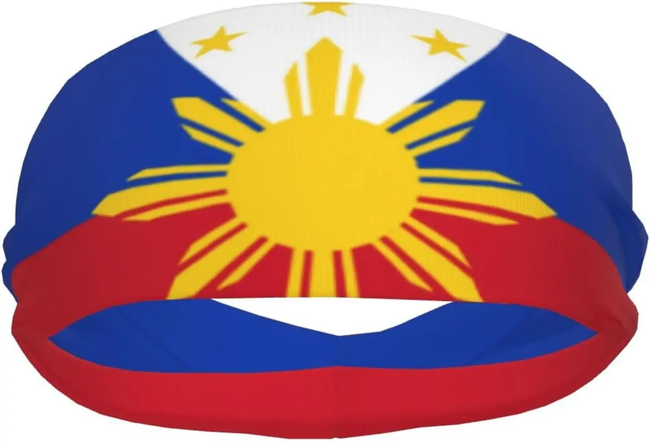Custom Cute Philippines Flag Sports Headband Filipino Sweatband for Men Women Running Cycling Yoga Fitness Workout