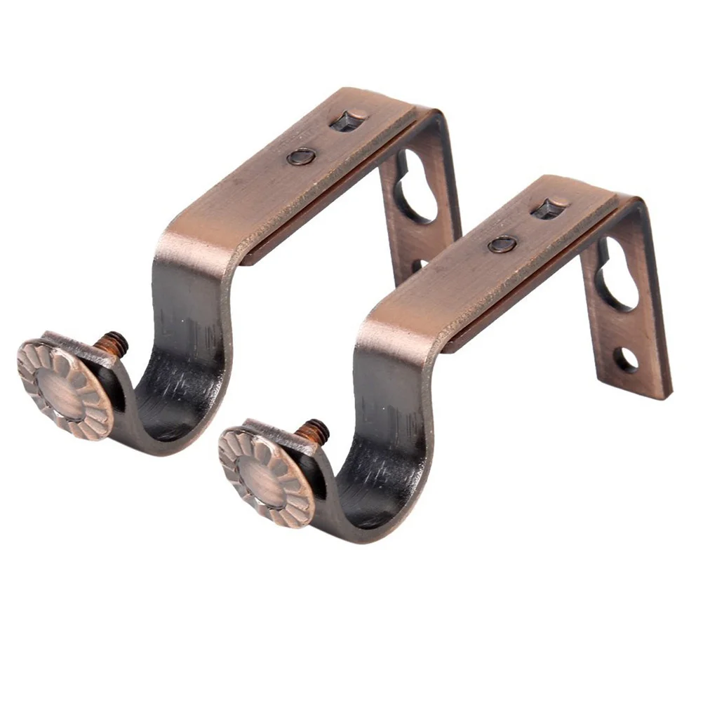 ขายึดราวม่านแบบปรับได้ 4 ชิ้น สีบรอนซ์วินเทจ ทำจากเหล็ก ติดผนัง ใช้ได้กับราวม่านขนาด 18-22 มม. พร้อมสกรู