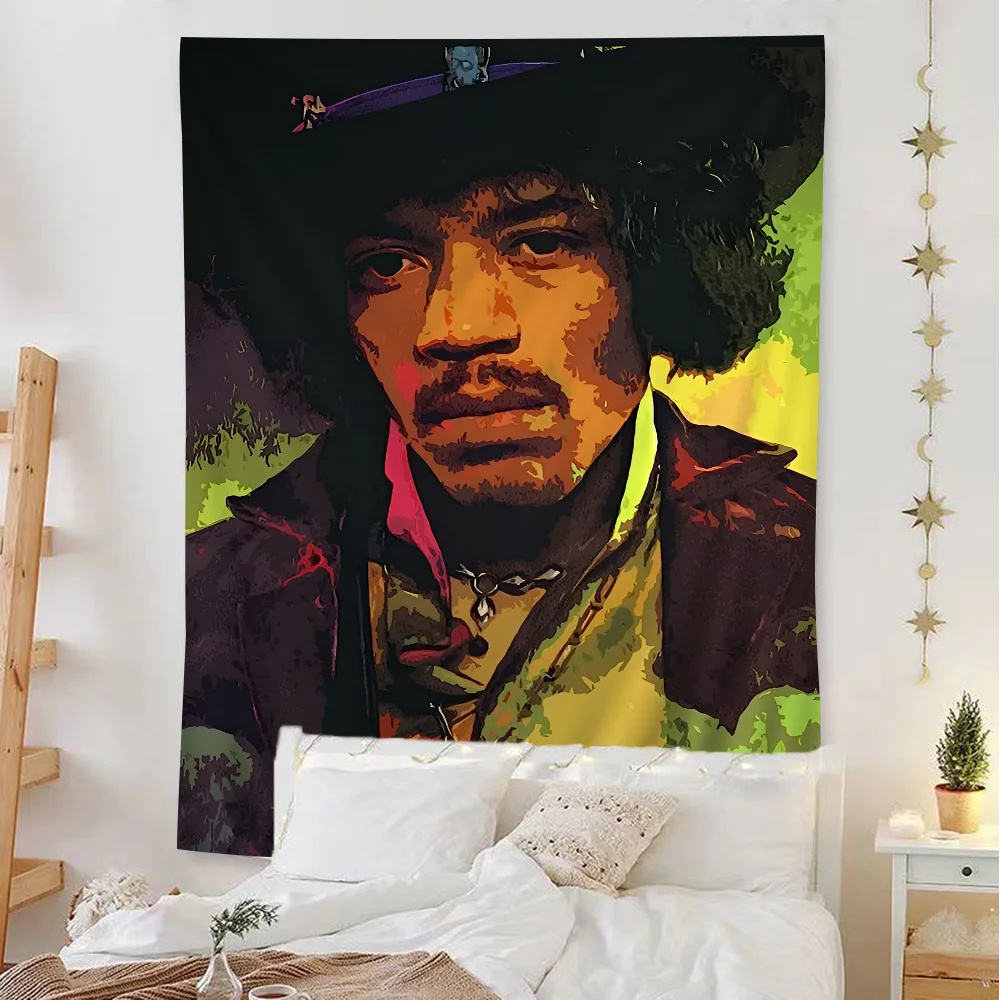 Jimi Hendrix DIY Wall Tapestry Hippie Flower Wall Carpets Dorm Decor Wall Art Decor