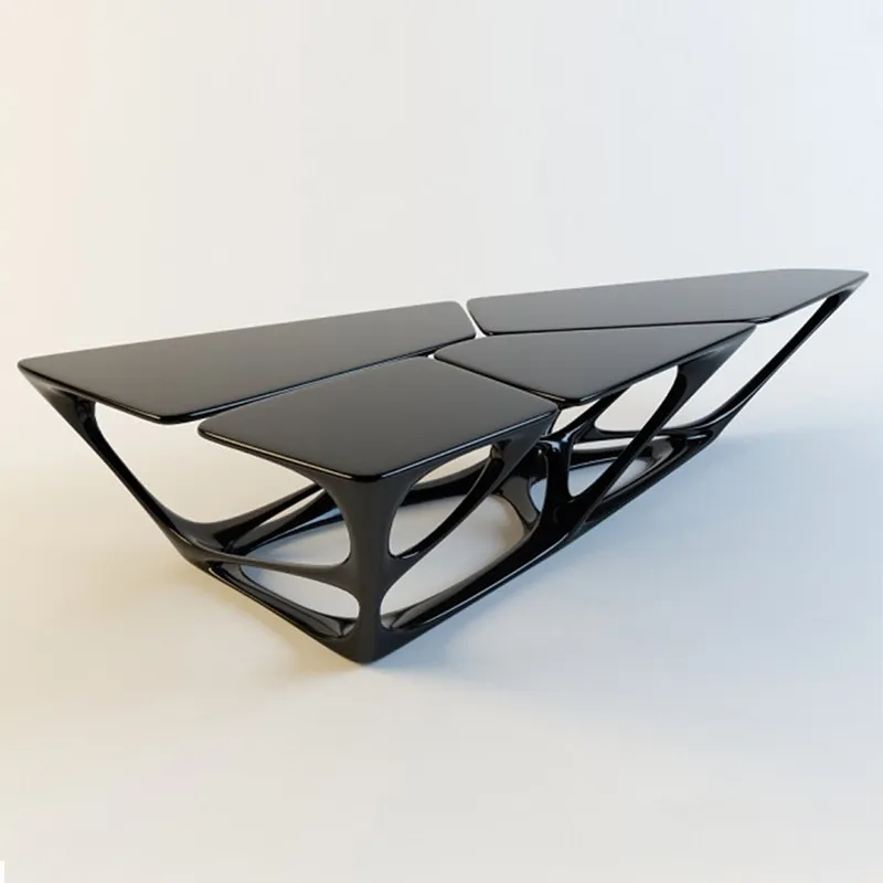 Nordic creative fiberglass special-shaped hollow coffee table tree root tea table personalized high-end triangular polygon