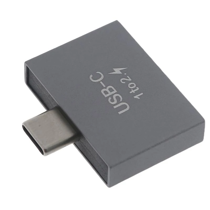 Tamanho compacto usb c macho para duplo usb c fêmea divisor para tipo c cabo de dados metal para escudo usb c divisor convte ferramenta