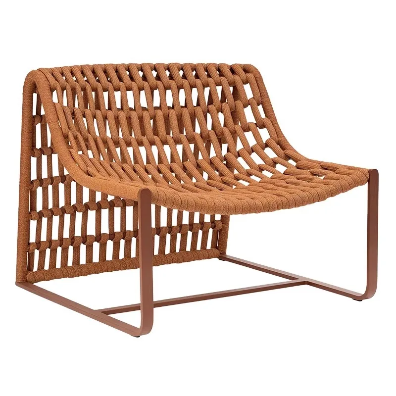 Outdoor leisure sofa chair, outdoor waterproof and sunscreen courtyard sun room rattan pedal reclining terrace balcony rattan