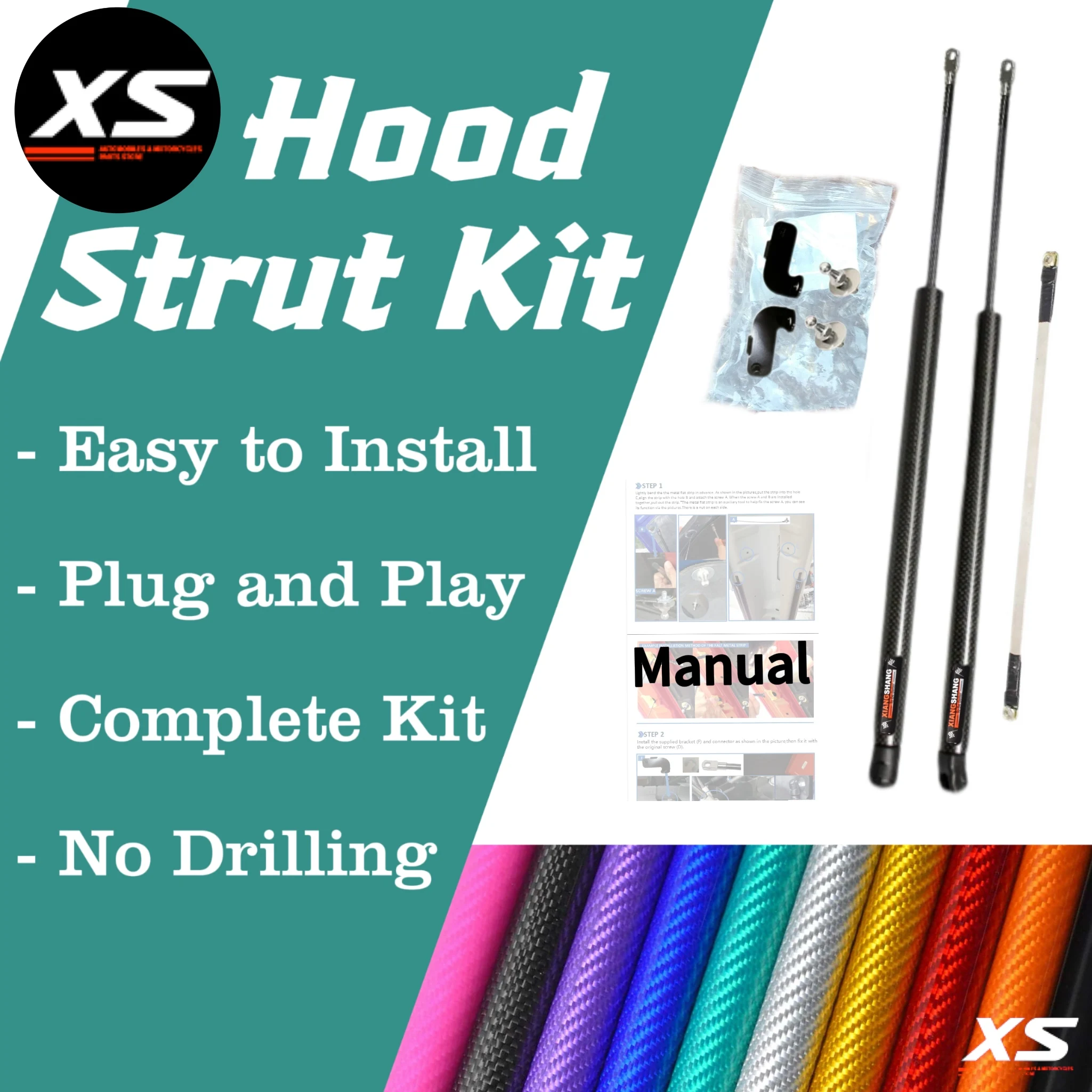 Hood Struts Kit For Jeep Wrangler JL 2019-2025 Jeep Gladiator JT Modify Front Bonnet Lift Support Piston Rod Shock Damper Verins