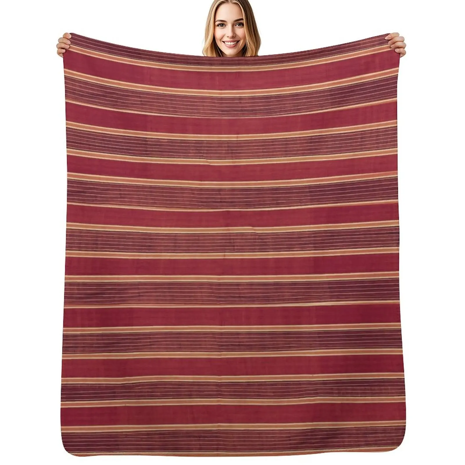 

Red stripe Throw Blanket Soft Comfort Blanket for Reading Watching TV