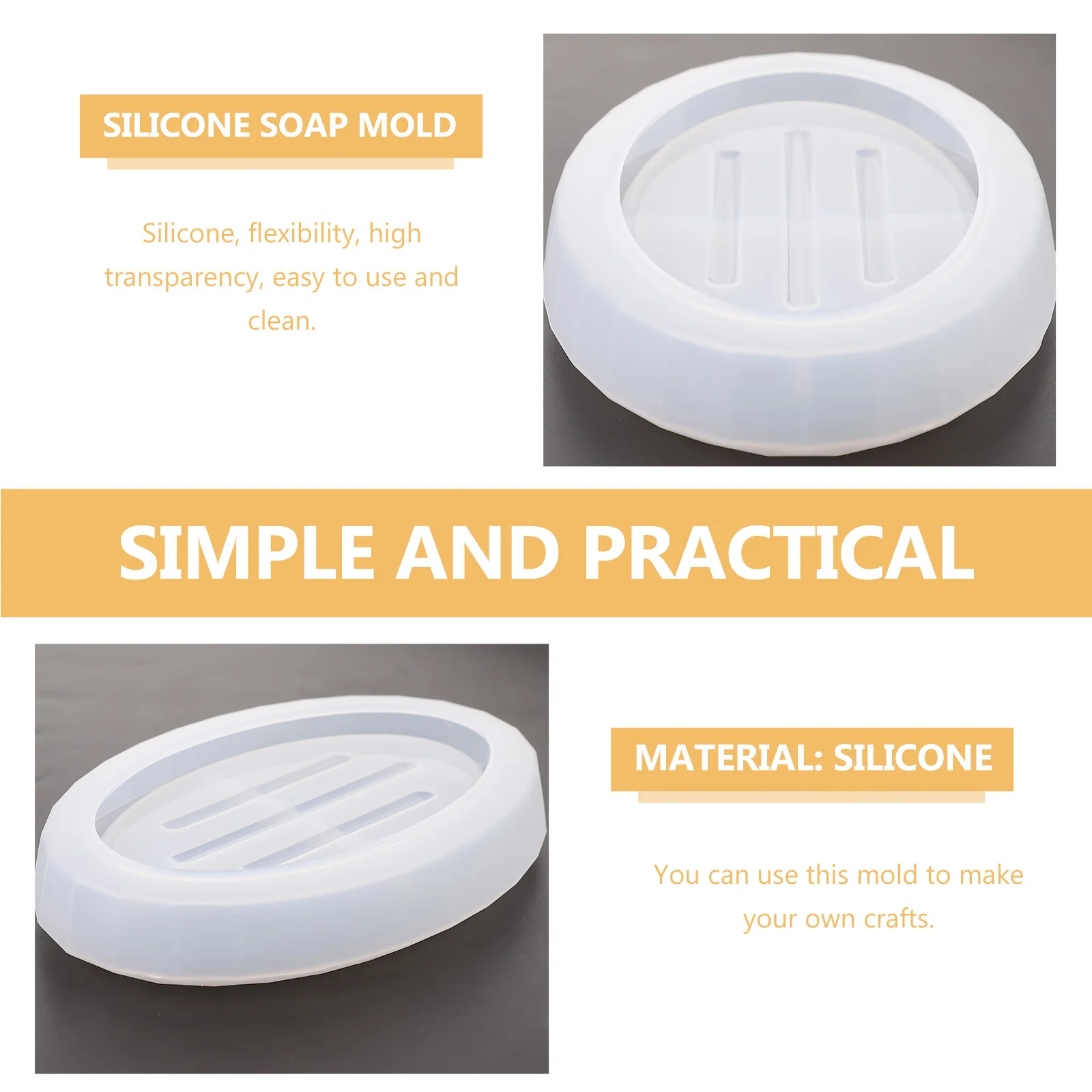 

1pc Crystal Epoxy Resin Mold High Transparency Silicone Diy Soap Box Storage Case Craft Making Mould Handmade Jewelry Art