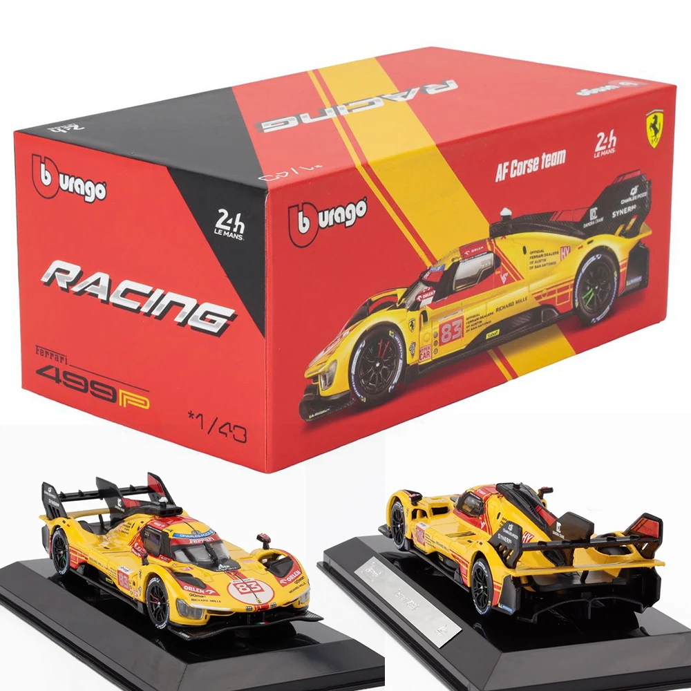

Bburago 1:43 2024 Ferrari 499P # 50 # 83, 24 HEURES DU MANS, роскошная гоночная литая модель автомобиля, коллекция игрушек, подарок