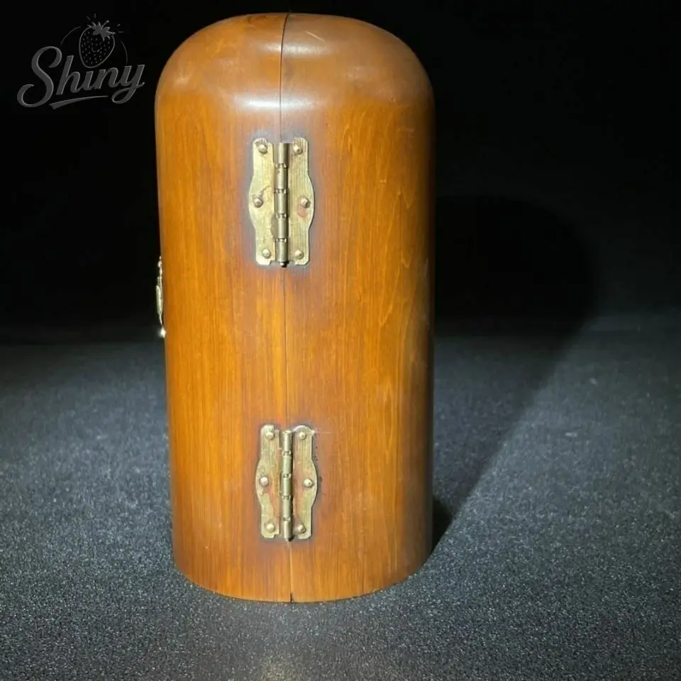 Old Boxwood Taoism Three Gods of Blessing Wealth Longevity Statue Three Open Boxes Feng Shui Home Decor