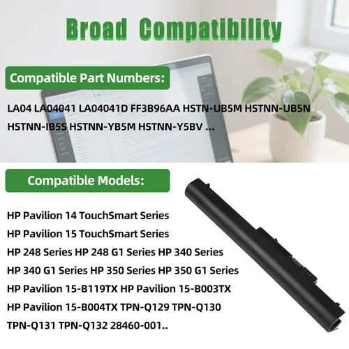 Imagen 2 del producto LA04 728460-001 776622-001 batería del ordenador portátil para hp Pavilion 14 15 241 247 248 340 345 350 355 G1 G2 LA03 TPN-Q129 Q130 HSTNN-DB5M