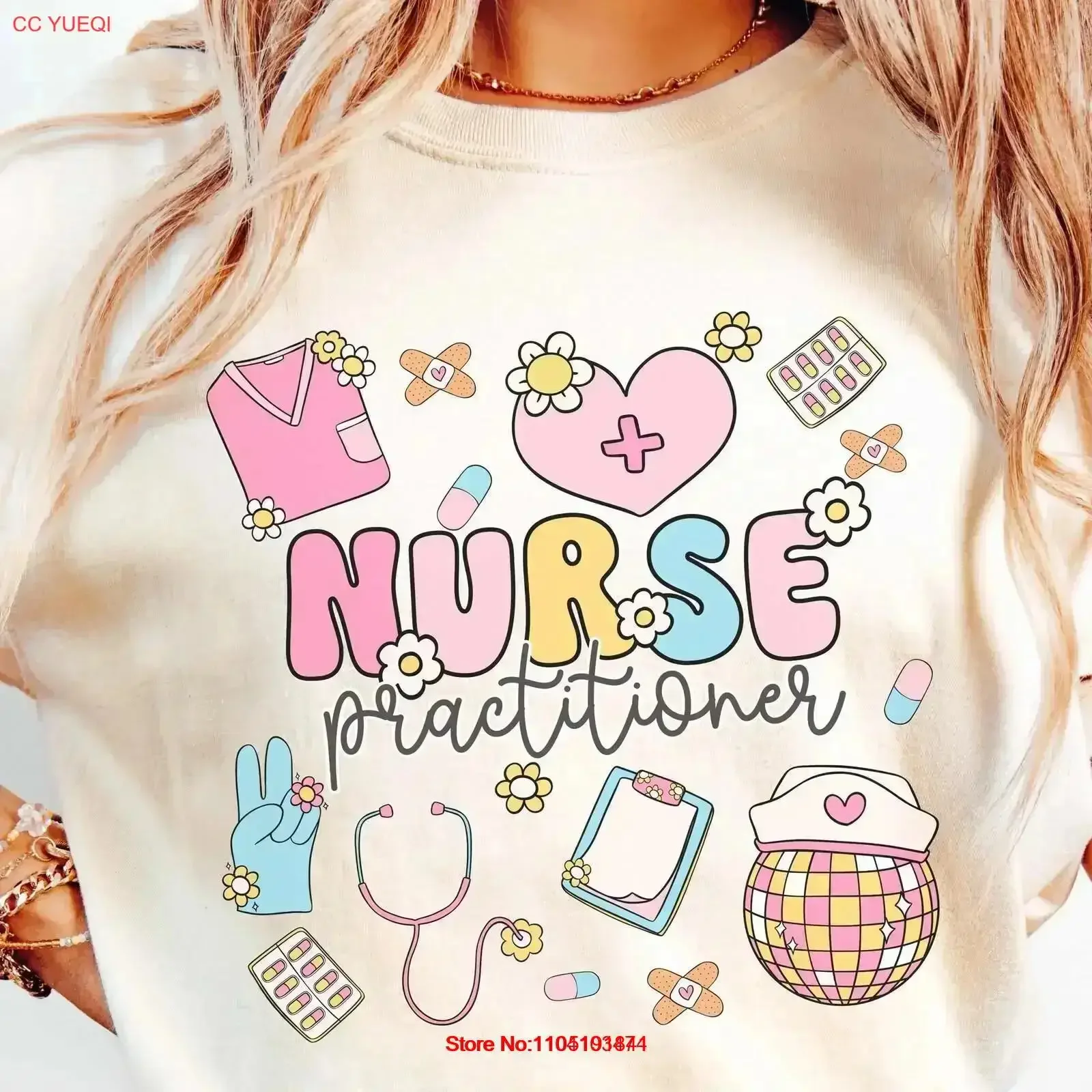 Nurse Practitioner T Shirt NP s Nursing Student Graduation School vintage Washed Stretched fashion graphic Stylish homme
