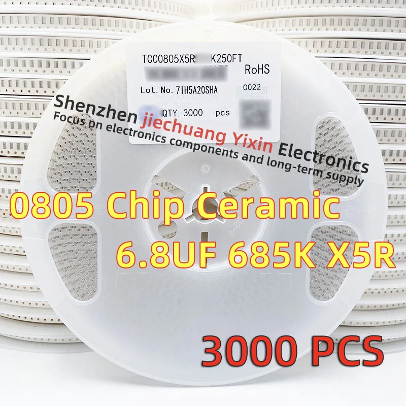 Chip Ceramic Capacitor 0805 6.8UF 685K 25V 10% accuracy X5R material 2012 Capacitance 3000pcs