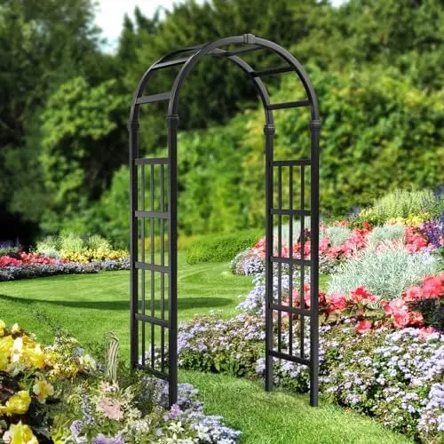 Vinyl Garden Arbor, PVC Wedding Arch for Ceremony Party, Garden Trellis for Climbing Plants Outdoor, Arch Backdrop