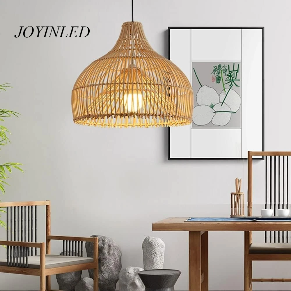 

JOYINLED Coastal Woven Pendant Light Minimalist woven Chandeliers Light for Dining Room Kitchen Living Room Restaurant Dia.40