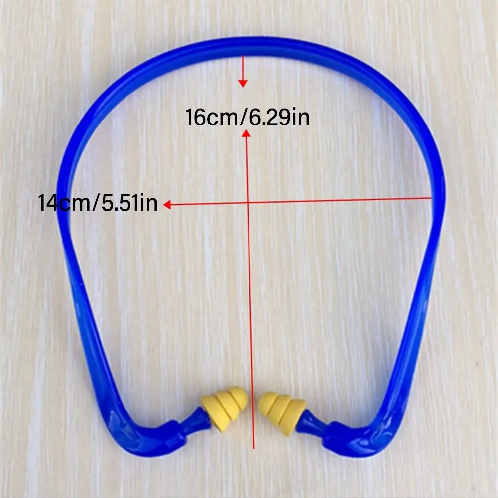 Head-mounted Anti-Noise Earplugs Blue Frame Silicone Noise Reduction Ear Plug Working Sleeping Sleeping Swimming Unisex Earmuff