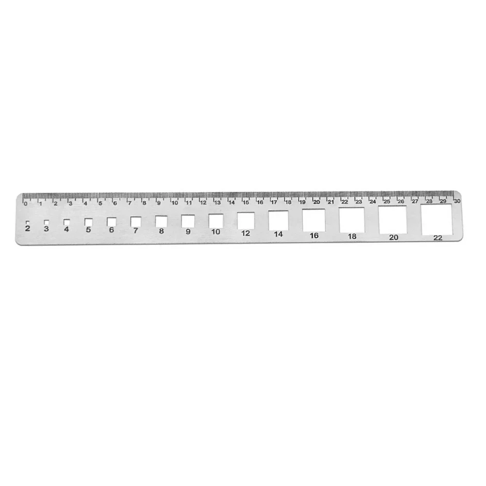For Students Stainless Steel Ruler Measurement Tasks Gray Versatile Hole Measurement Ruler Hole Measurement Tool