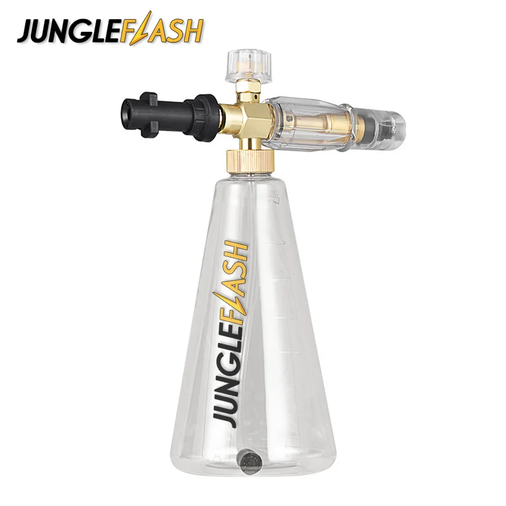 

JUNGLEFLASH Snow Foam Lance Cannon Foam Generator 1L Car Wash Foamer 1/4” Quick Connector Gun Sprayer Car Accessory for Karcher