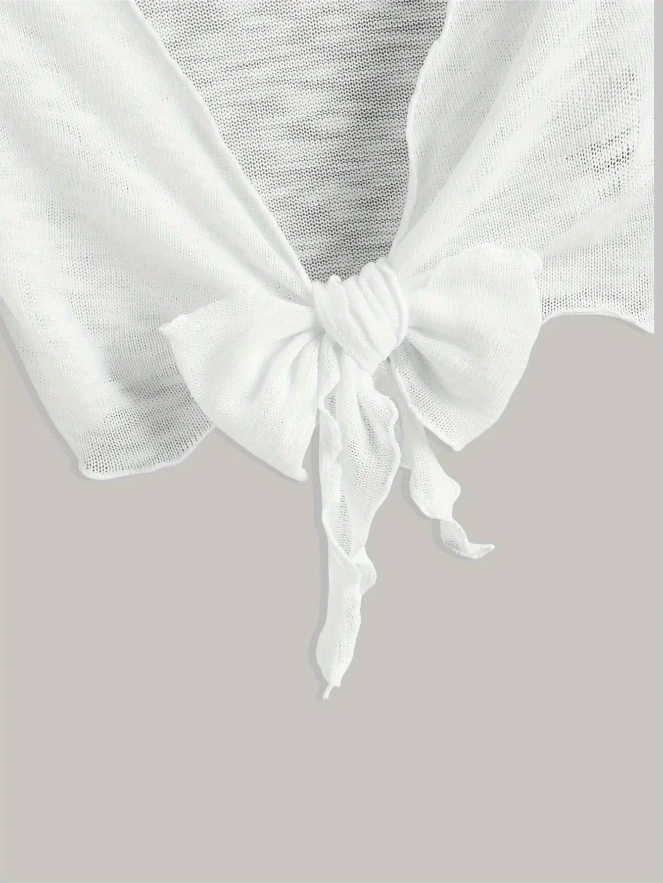 Elegante Sommer-Basic-Gaze-Strickjacke für Damen, stilvoll und bequem, leichter und atmungsaktiver Stoff – Detail 5