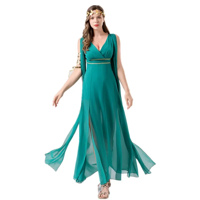 

HN8 Halloween Carnival Party Ancient Medieval Mythology Greek Goddess Roman Princess Cosplay Dress Sexy Egyptian Cleopatra C8…Gf