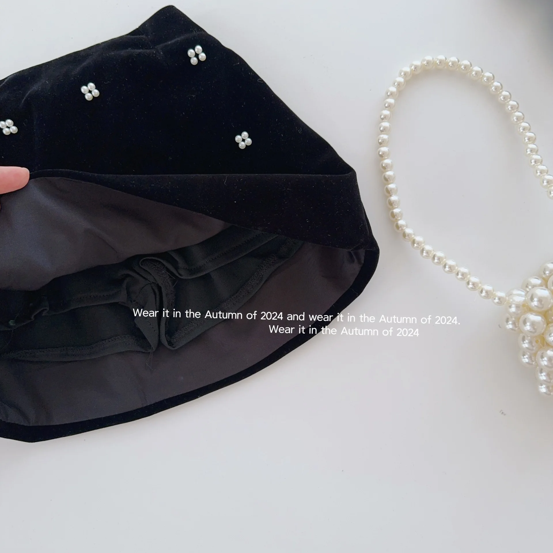 Childrens Skirt Spring and Autumn New Korean Fashion Pearl Velvet Simple Elegant Skirt Kids Clothes Girls