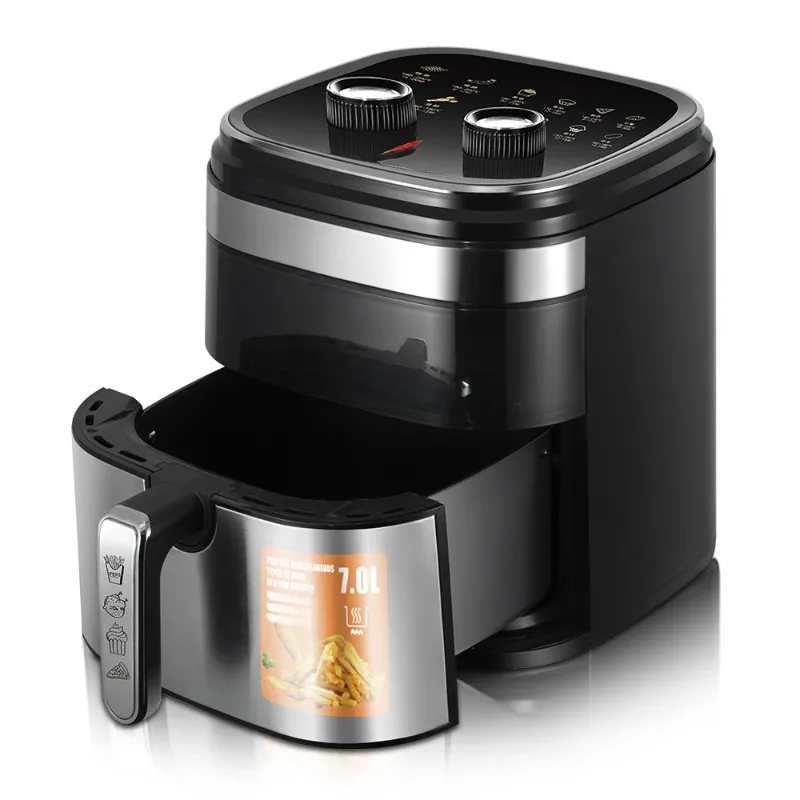 European standard air fryer large capacity multi-function smart home visual electric fryer 7L no oil fume
