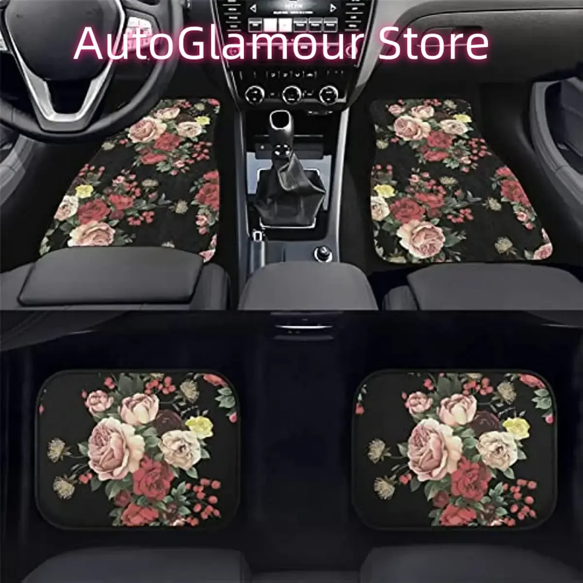 Coldinair Orange Bat Spiderweb Design Car Carpet Floor Mat for Men Women,Durable Front and Rear Liners Set,Easy to Install.Unive