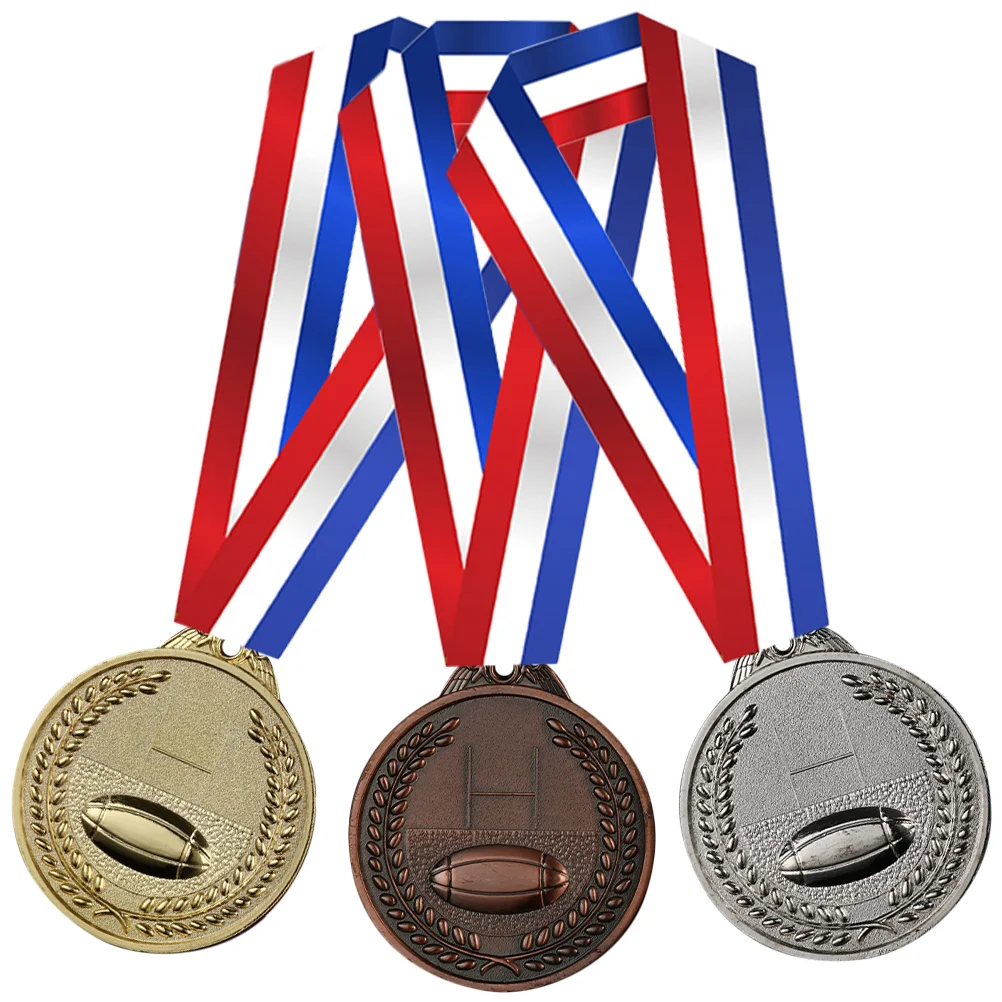 

Award Medals For Kids Rugby Medals Sports Match Party Favors Group School Sports Meeting In Stereoscopic Football Match