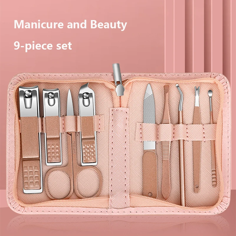 New 7-18pcs/set Nail Cutter Set Stainless Steel Nail Clippers Set With Folding Bag Manicure Kits Scissors Makeup Beauty Tool