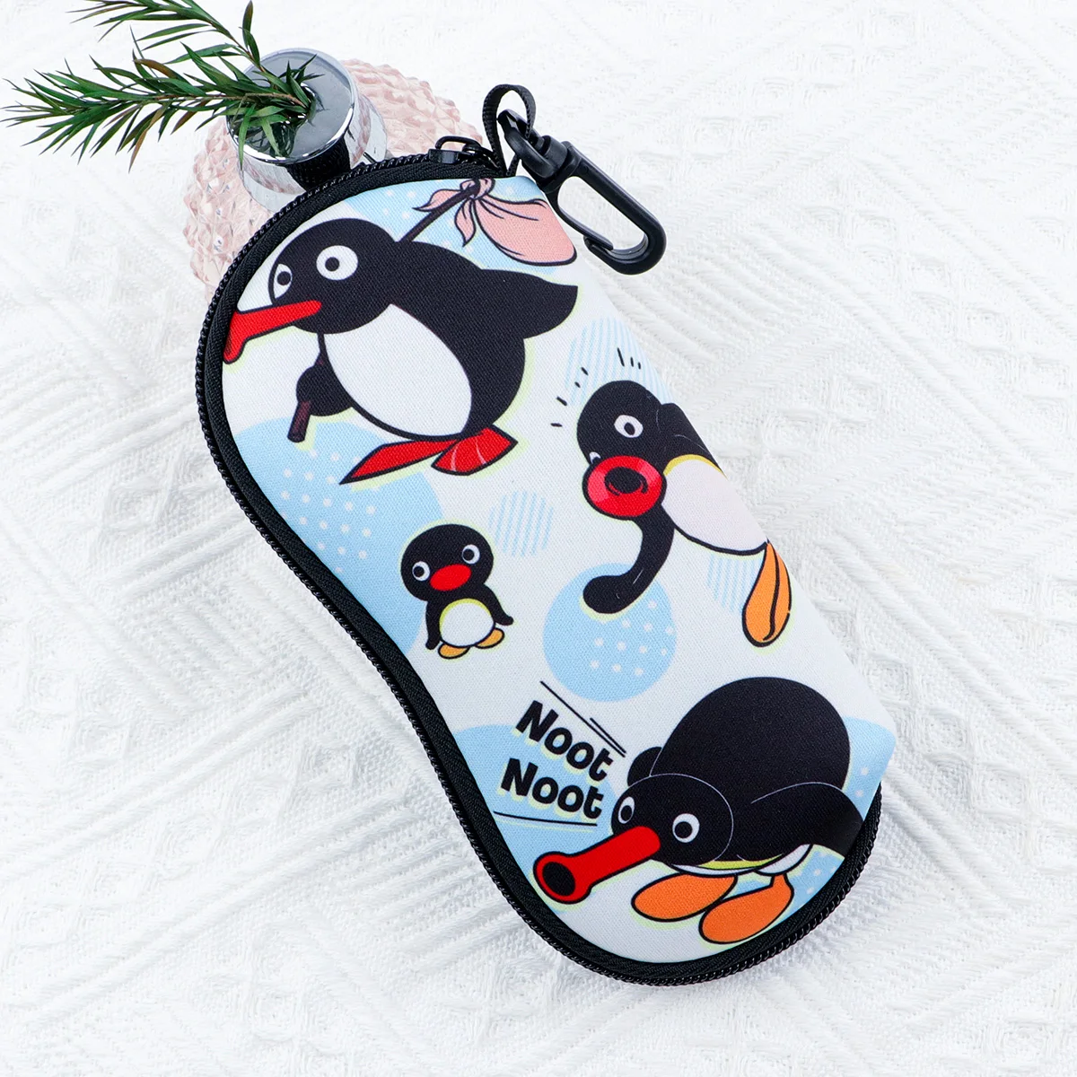 Cartoon Penguin Soft Shell Glasses Case Cat Glasses Protective Shell Clothing Accessories Men Women Fashion Glasses Bag Gifts