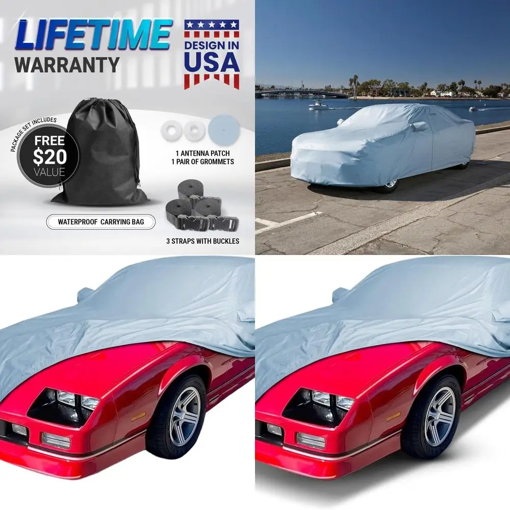 

All-Weather Camaro 1982-1992 Car Cover, Waterproof UV Protection, Solid Gray, Indoor/Outdoor Use