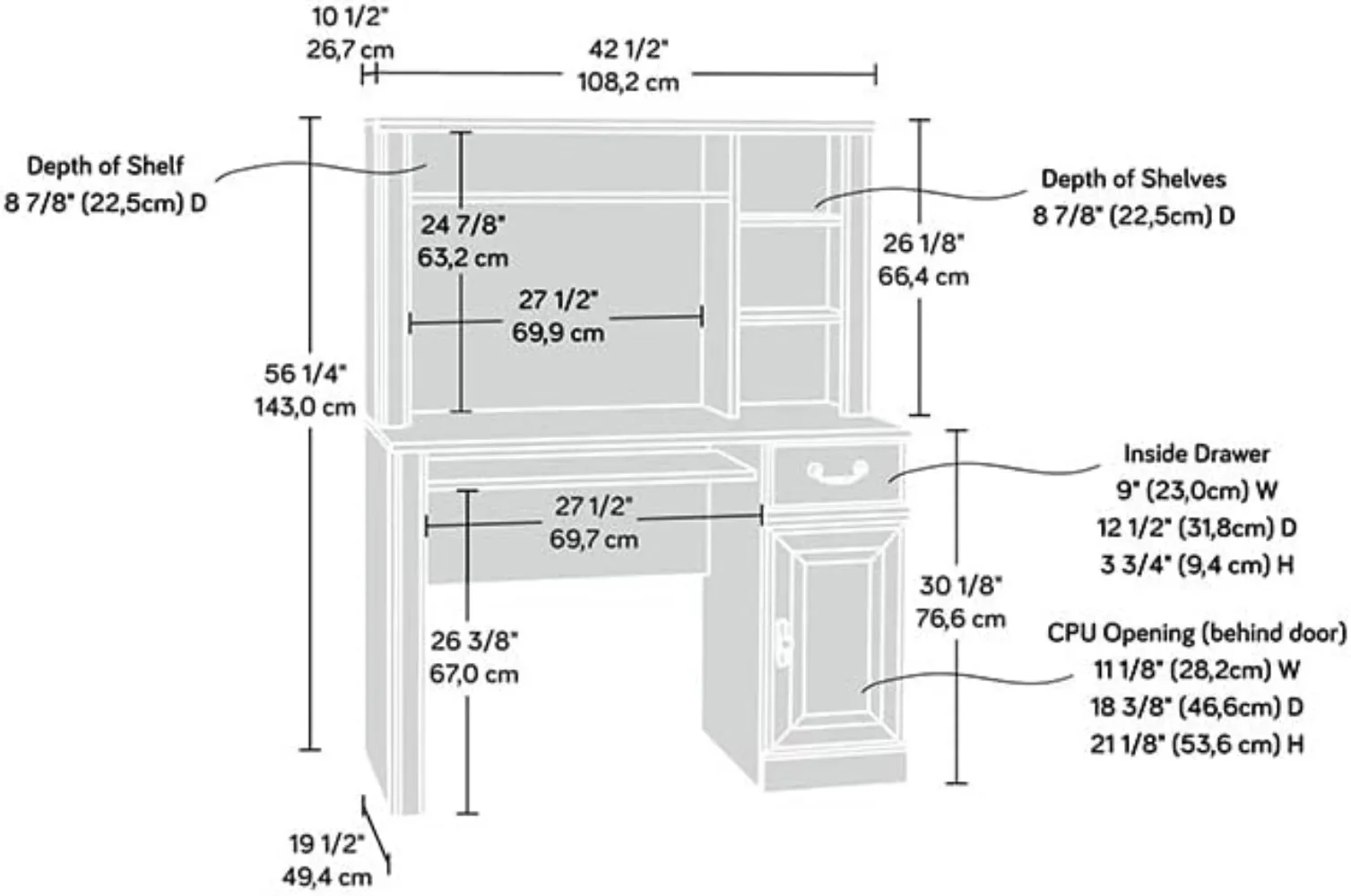 Sauder Obstgarten Hügel Computer tisch, Carolina Eiche Finish