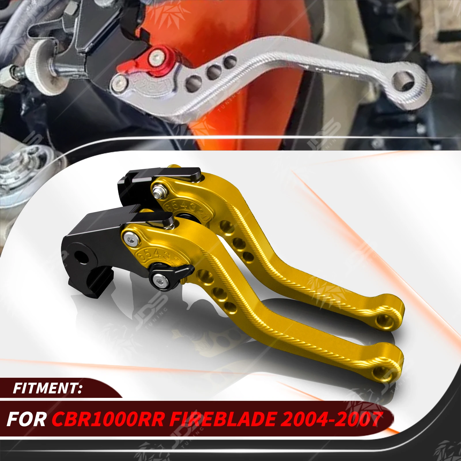 For Honda CBR1000RR FIREBLADE 2004-2007 Sport Short Brake Lever Set Adjustable Handle Levers Three-Fingers Accessories Parts