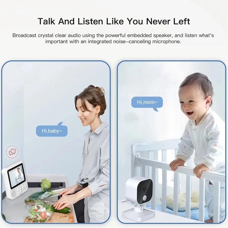 2.8Inch LCD Video Baby Monitor 2.4G Wireless Security Baby Camera 2-Way Talk Night Vision Temperature Baby Cry Alarm