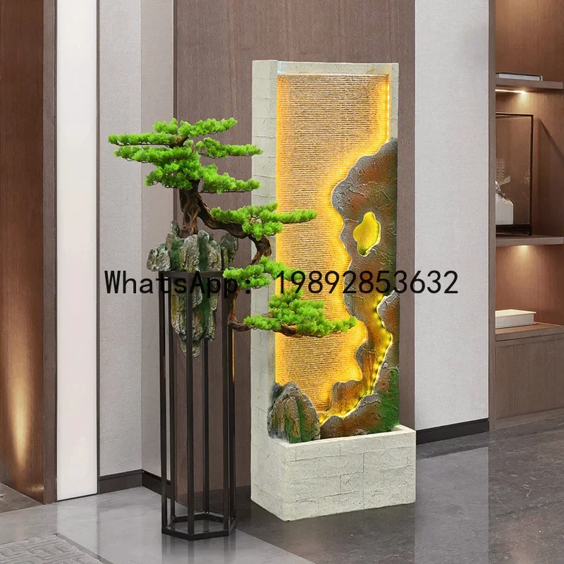 Z2-28  Fake Rock Water Curtain Wall Alpine Flowing Water Wealth Fountain Screen Garden Courtyard Villa Office Floor Ornament