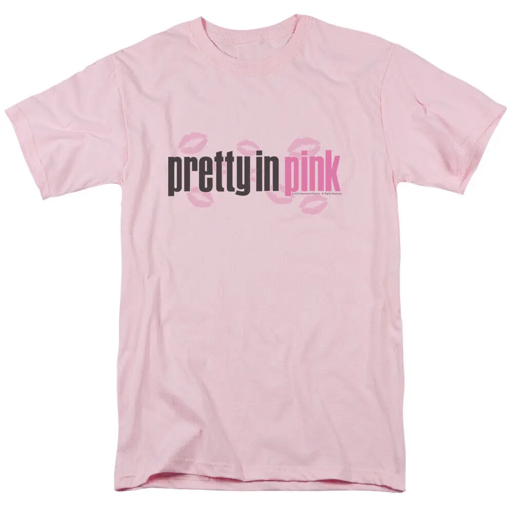 Pretty in Pink Logo T Shirt Mens Licensed 80s Movie Duckie Light