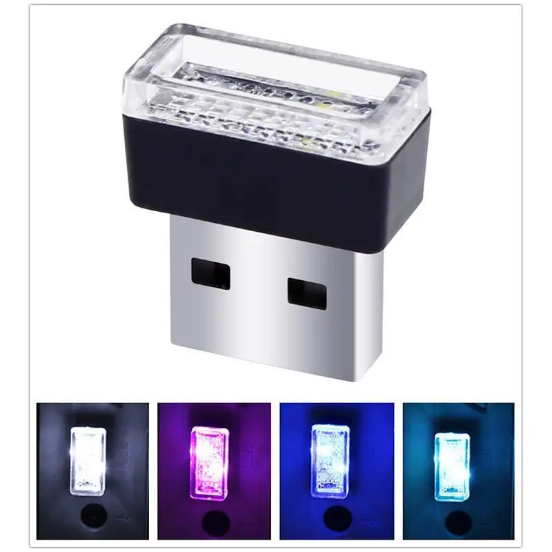 Mini USB Car Light Universal Portable USB Atmosphere Light DC 5V USB LED Car Interior Lighting for Laptop Keyboard Night Home