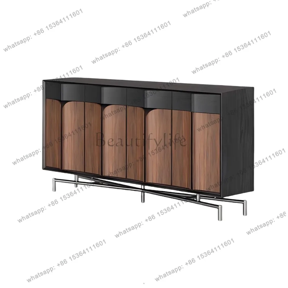 

Medieval style dining side cabinet French retro entrance cabinet Solid wood storage locker