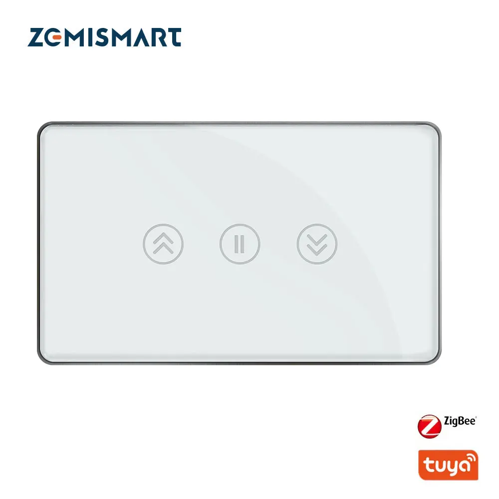 Zemismart Tuya Zigbee Garage Door Switch Rolling Gate Switch with Tempered Glass Touch Panel Alexa Google Home Voice Control