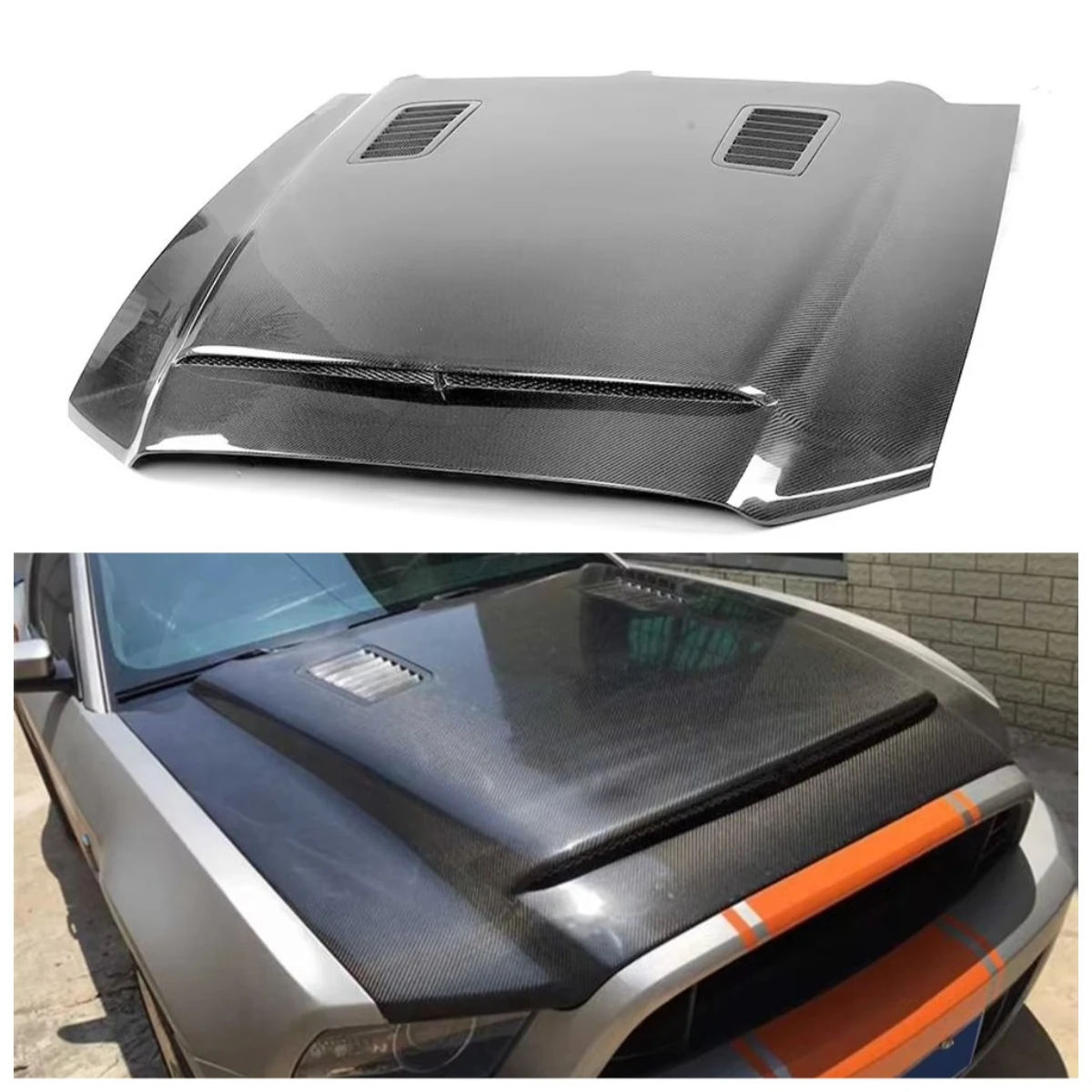 Carbon Fiber Engine Hoods for Ford Mustang GT500 2013 2014