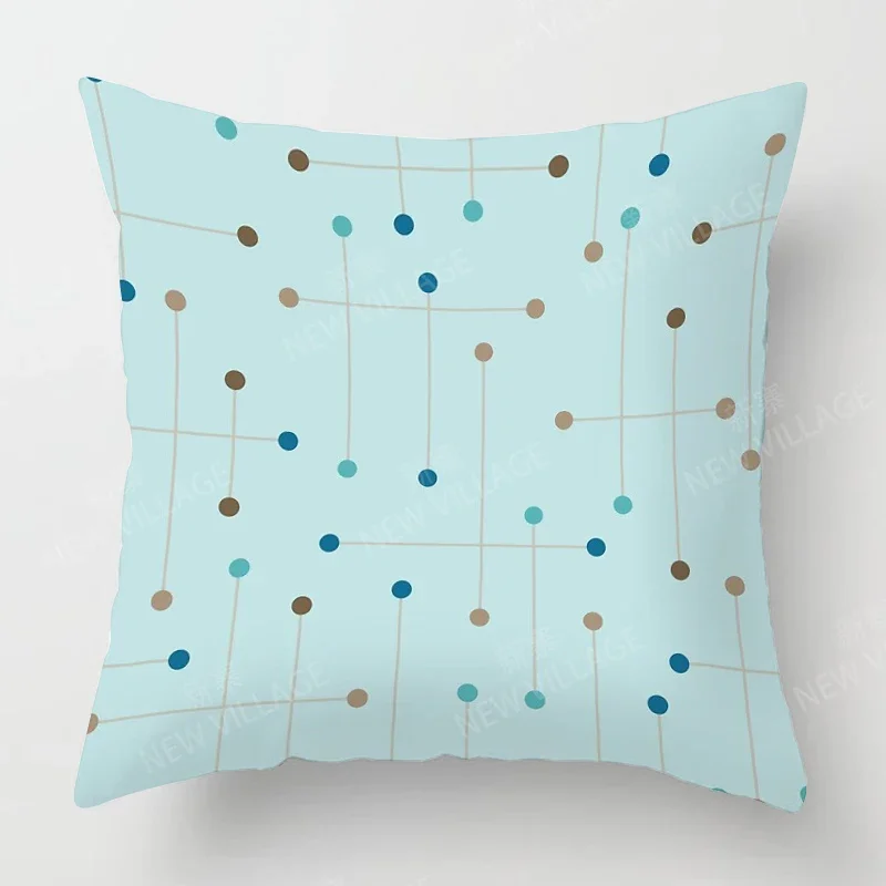 Funda de almohada con patrón colorido en forma de onda, funda de cojín con estampado de felpa corta para decoración de sofá